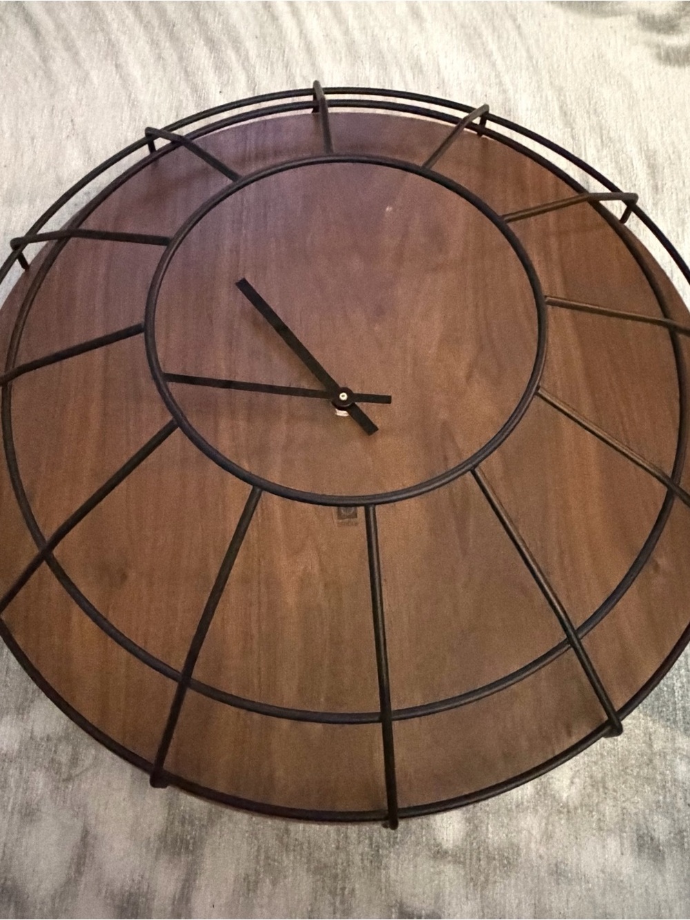 Umbra Black metal and solid wood Modern Wall Clock